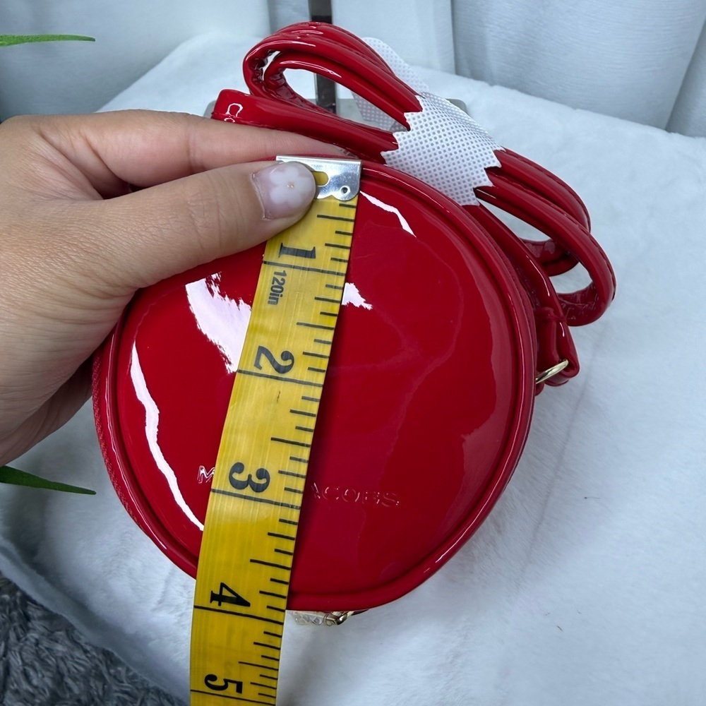 NWT Marc Jacobs Red Mini Patent Leather Round Crossbody Bag - Picture 7 of 9
